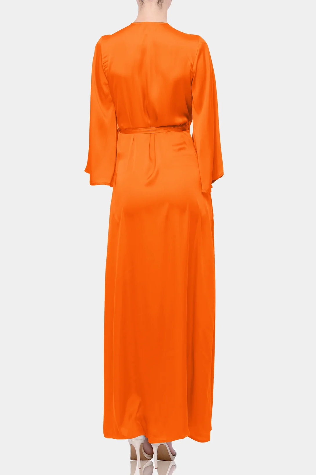 Orange Wrap Maxi Dress for Women | Shahida Shahida Parides Orange Wrap Maxi Dress for Women | Shahida Shahida Parides