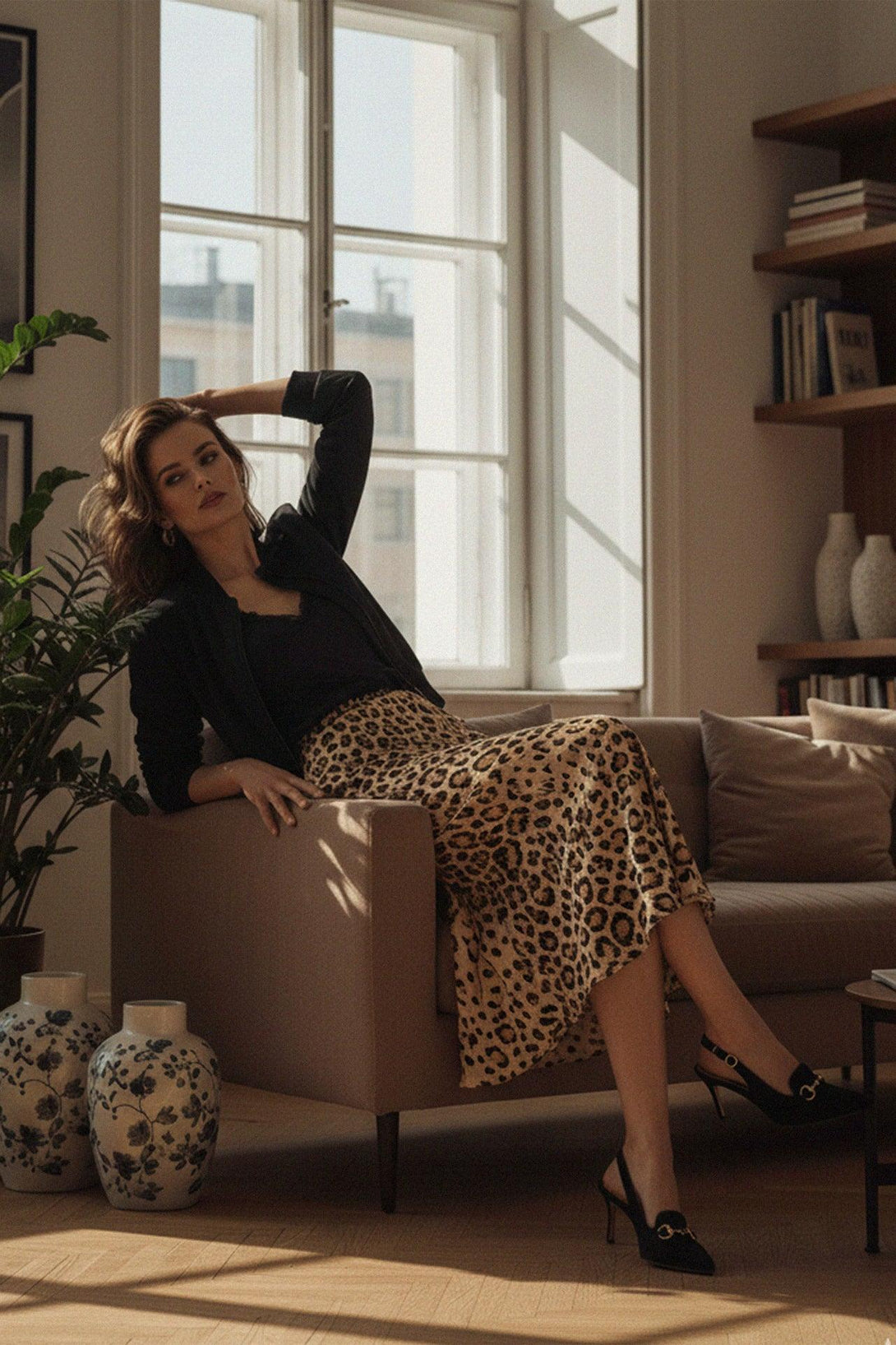 Shahida Parides,
high waisted midi skirt,
knee length skirt length,
knee length skirt,