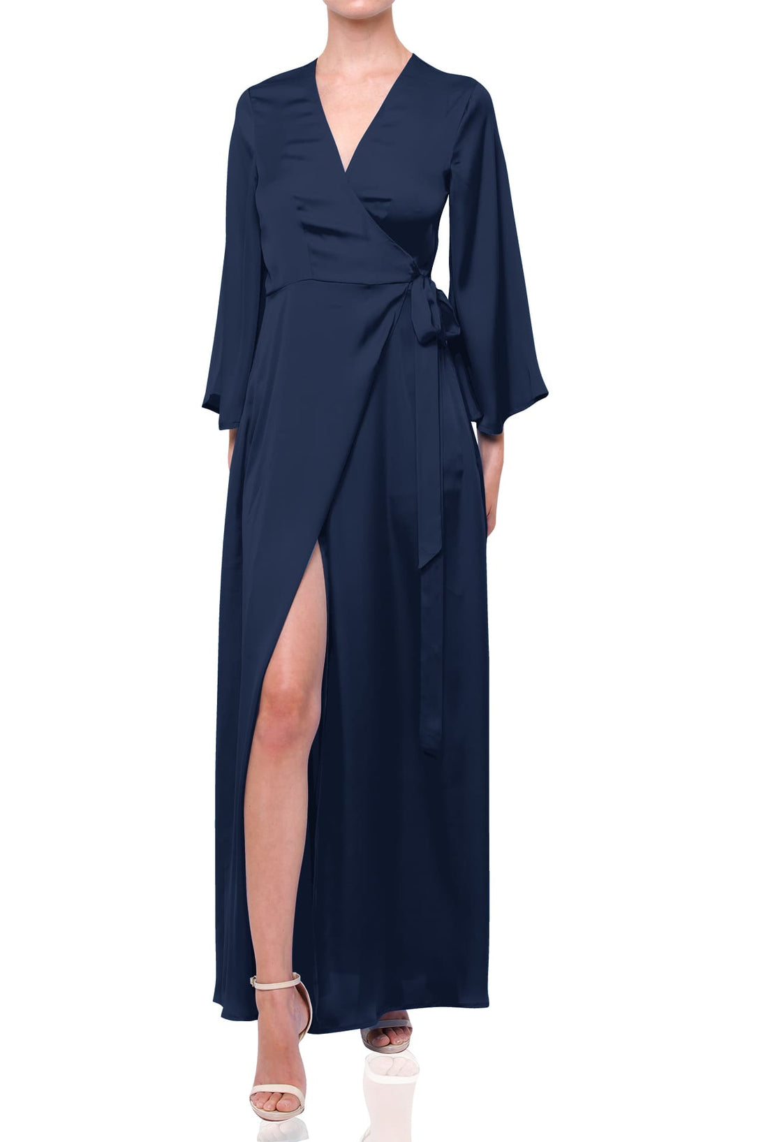 Midnight Navy Satin Bridesmaid Dress | Luxury Bridal Dress