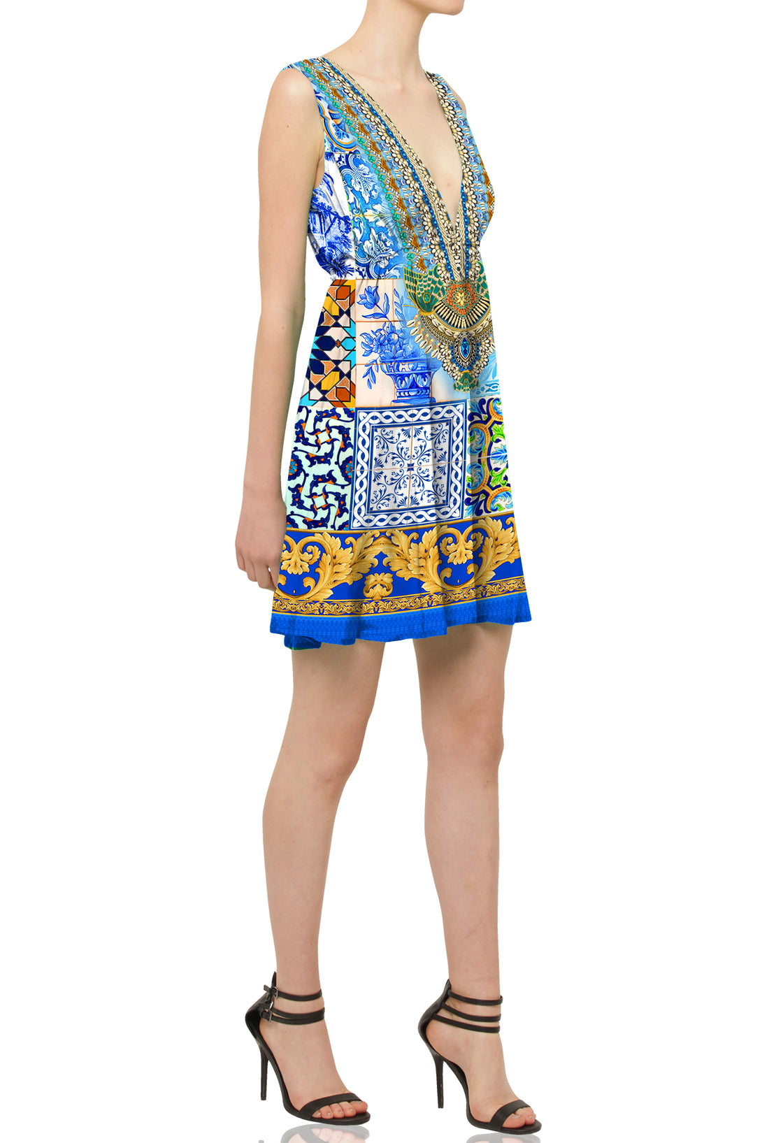  light blue short dress, sleeveless dress mini, Shahida Parides, sexy mini dresses for women,