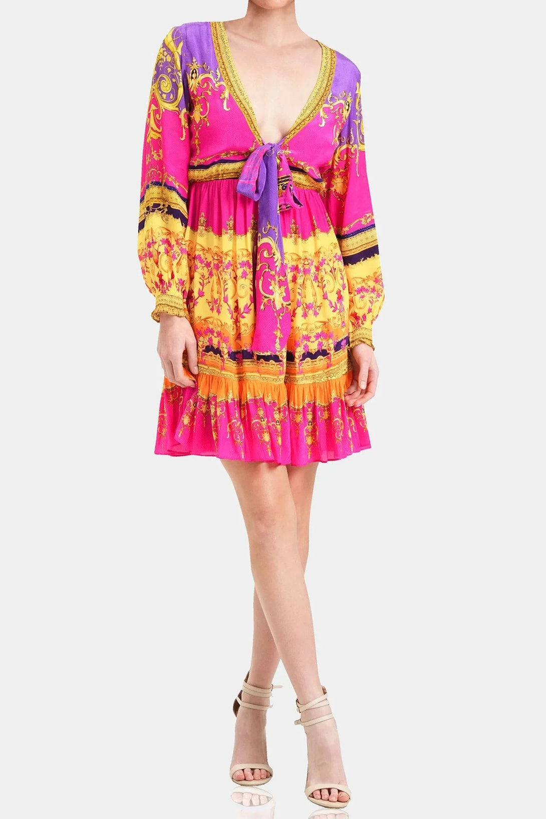  mini hot pink dress, ladies long sleeve mini dress, Shahida Parides, classy mini dress, casual mini dress,
