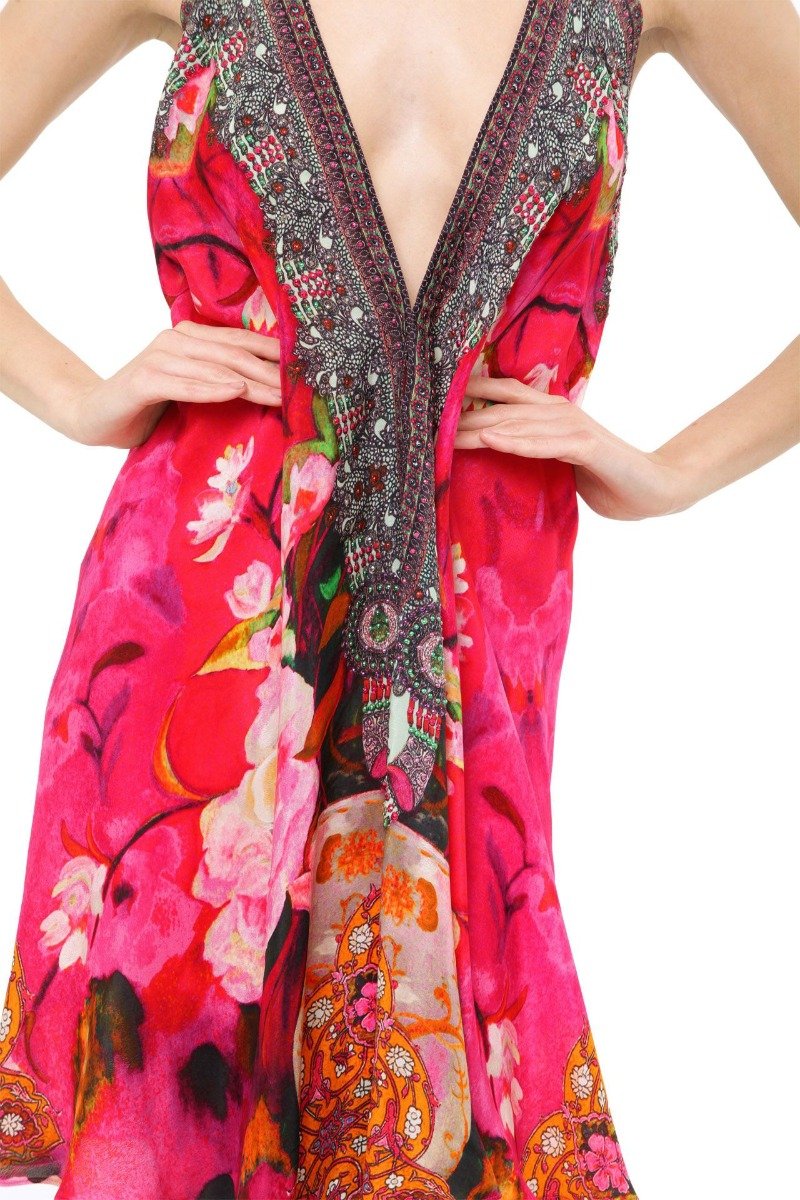  hot pink short dress, Shahida Parides, sexy mini dresses for women, sleeveless mini dress,