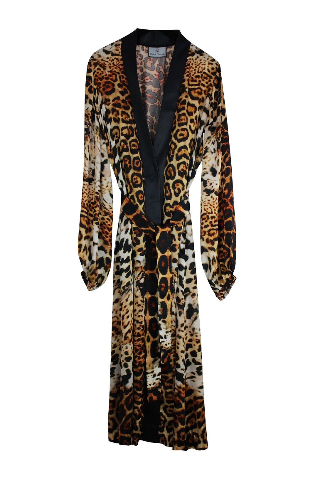 chic designer robe, celebrity inspired kimono, premium silk robe, elegant leopard style, fashionable womens kimono, trendy animal print, statement silk wrap