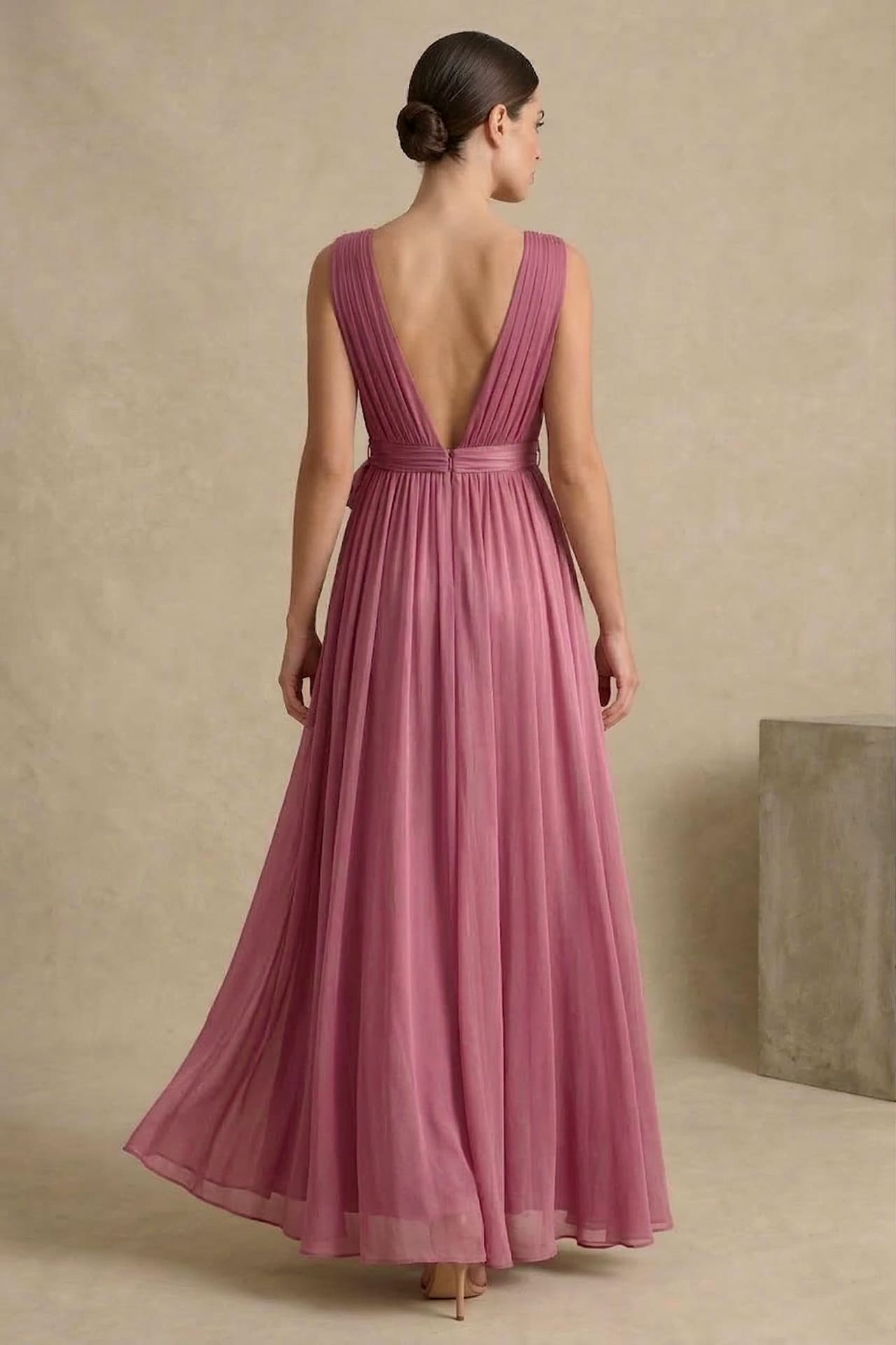 S / With Slit Mulberry Heaven V-Neck Bridesmaid Dress – Elegant Formal Maxi Gown S / With Slit Mulberry Heaven V-Neck Bridesmaid Dress – Elegant Formal Maxi Gown
