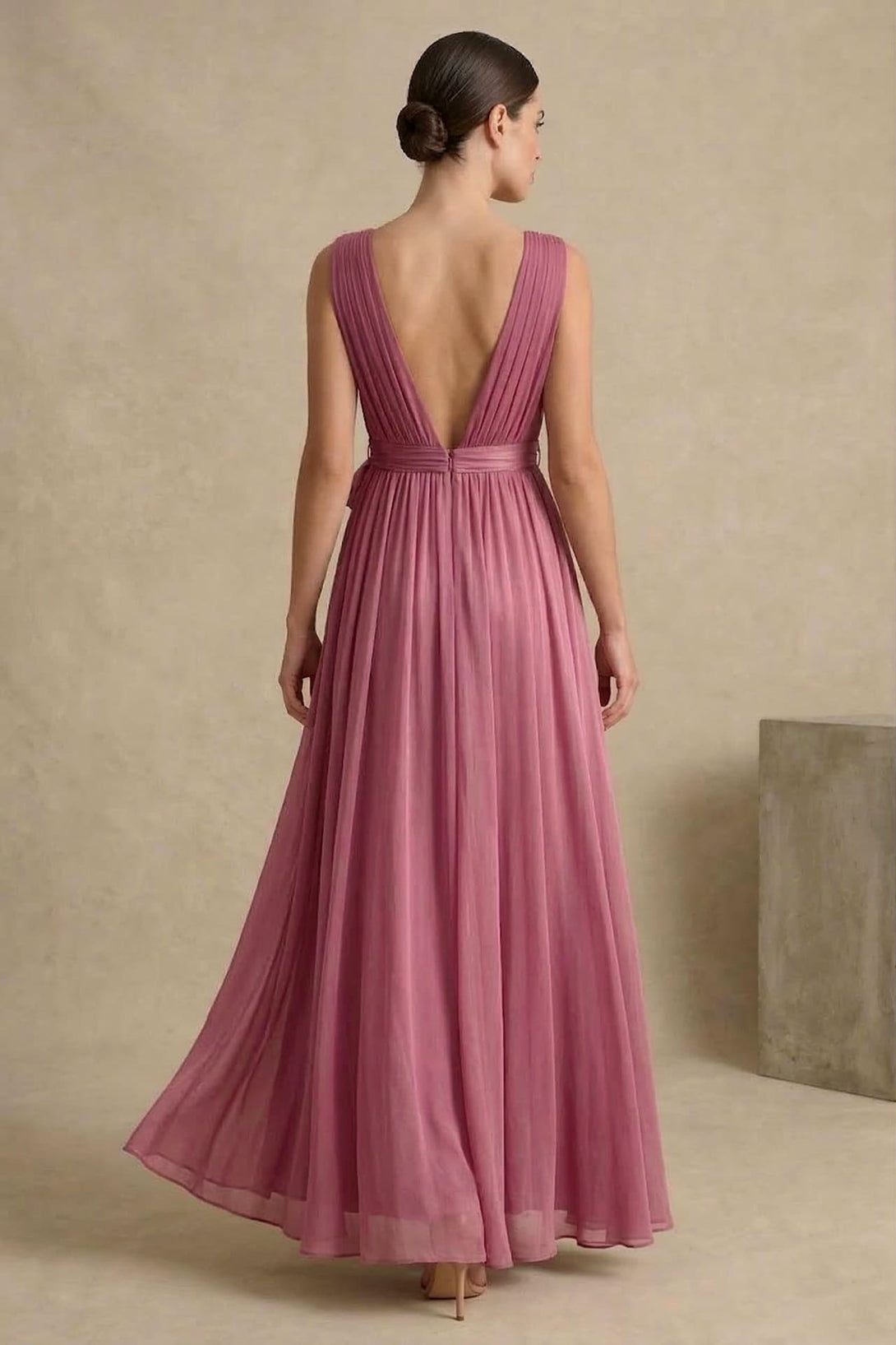 mulberry bridesmaid dresses S / With Slit Mulberry Heaven V-Neck Bridesmaid Dress – Elegant Formal Maxi Gown