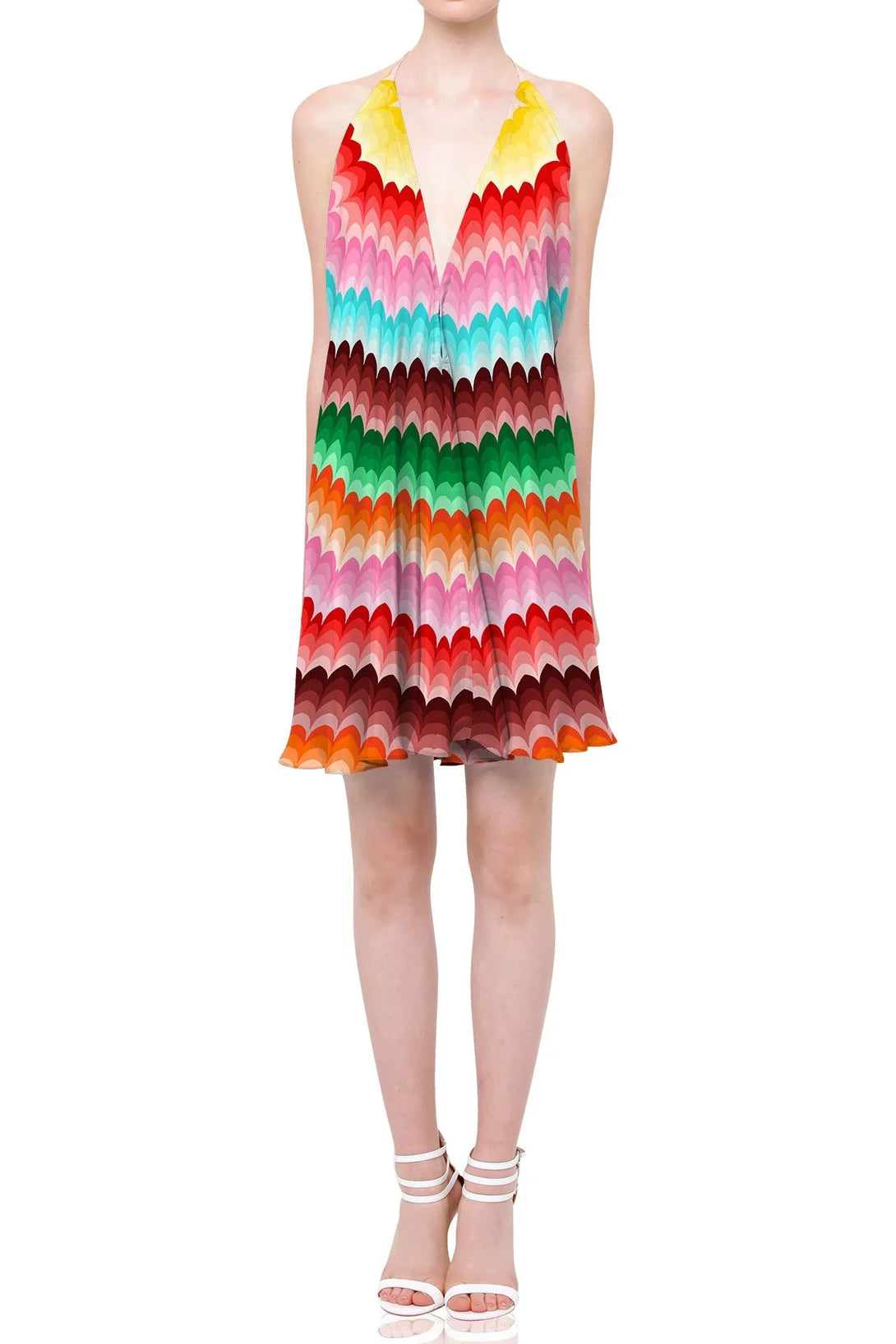 Designer Short Printed Dress | Multicolored Dress | Shahida Parides Designer Short Printed Dress | Multicolored Dress | Shahida Parides