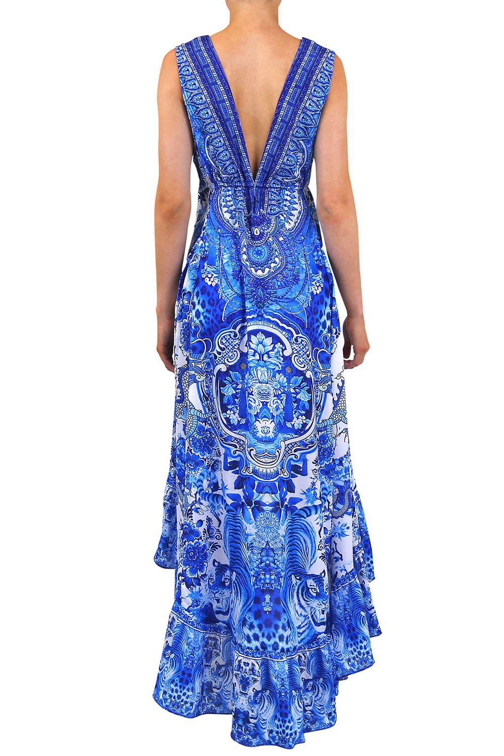  long blue formal dresses, long summer dresses for women, Shahida Parides, asymmetrical dress formal,