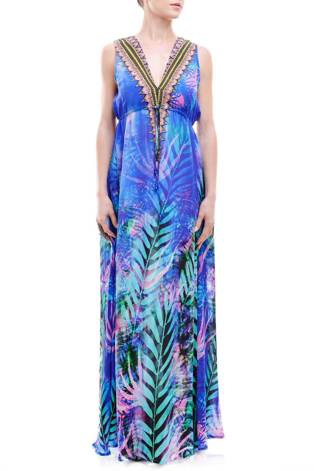 Designer Deep V Cut Dress | Navy Blue Long Dress | Shahida Parides Designer Deep V Cut Dress | Navy Blue Long Dress | Shahida Parides