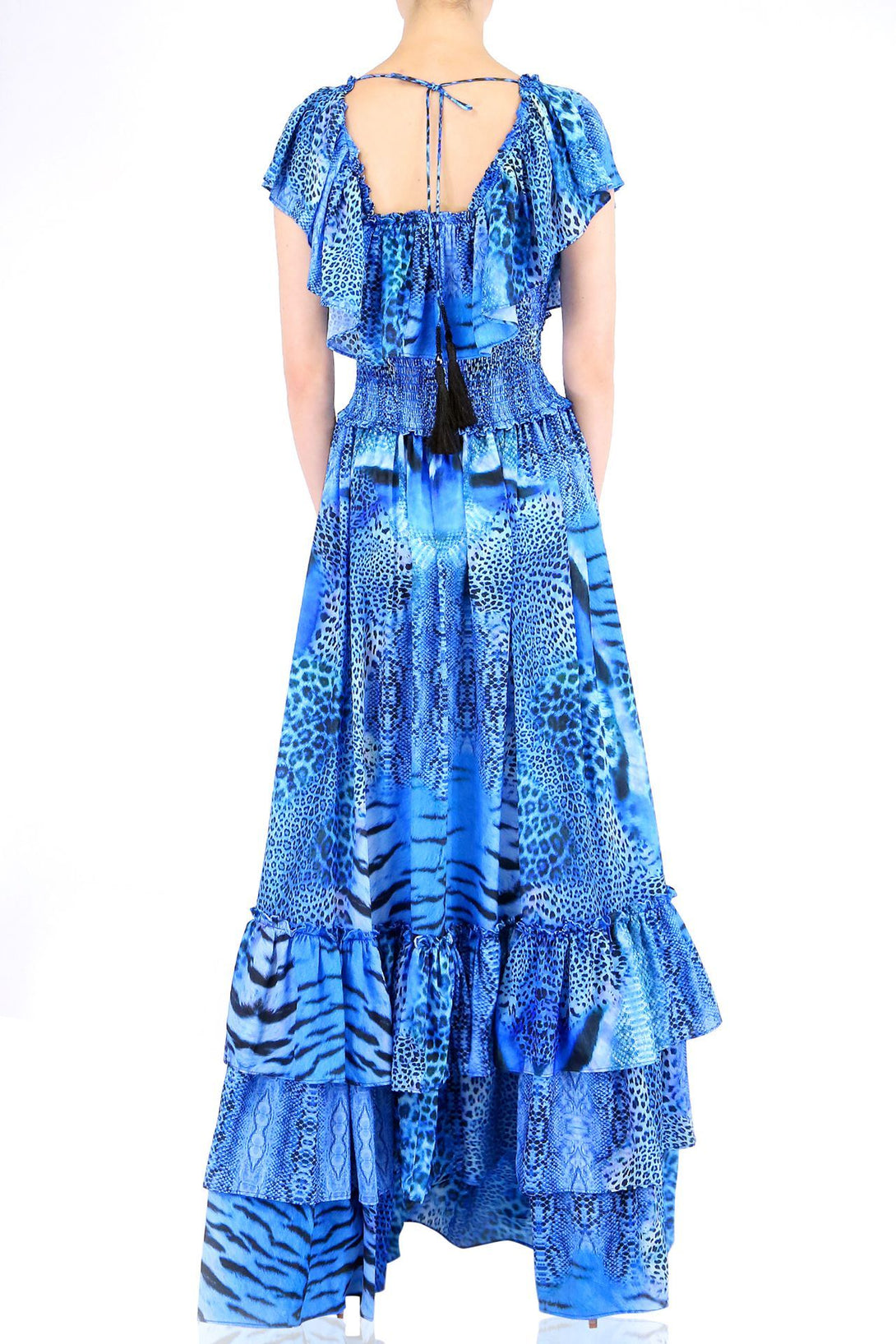  blue long dress forma Shahida Parides, long dresses for women, flowy maxi dress, Shahida Parides,