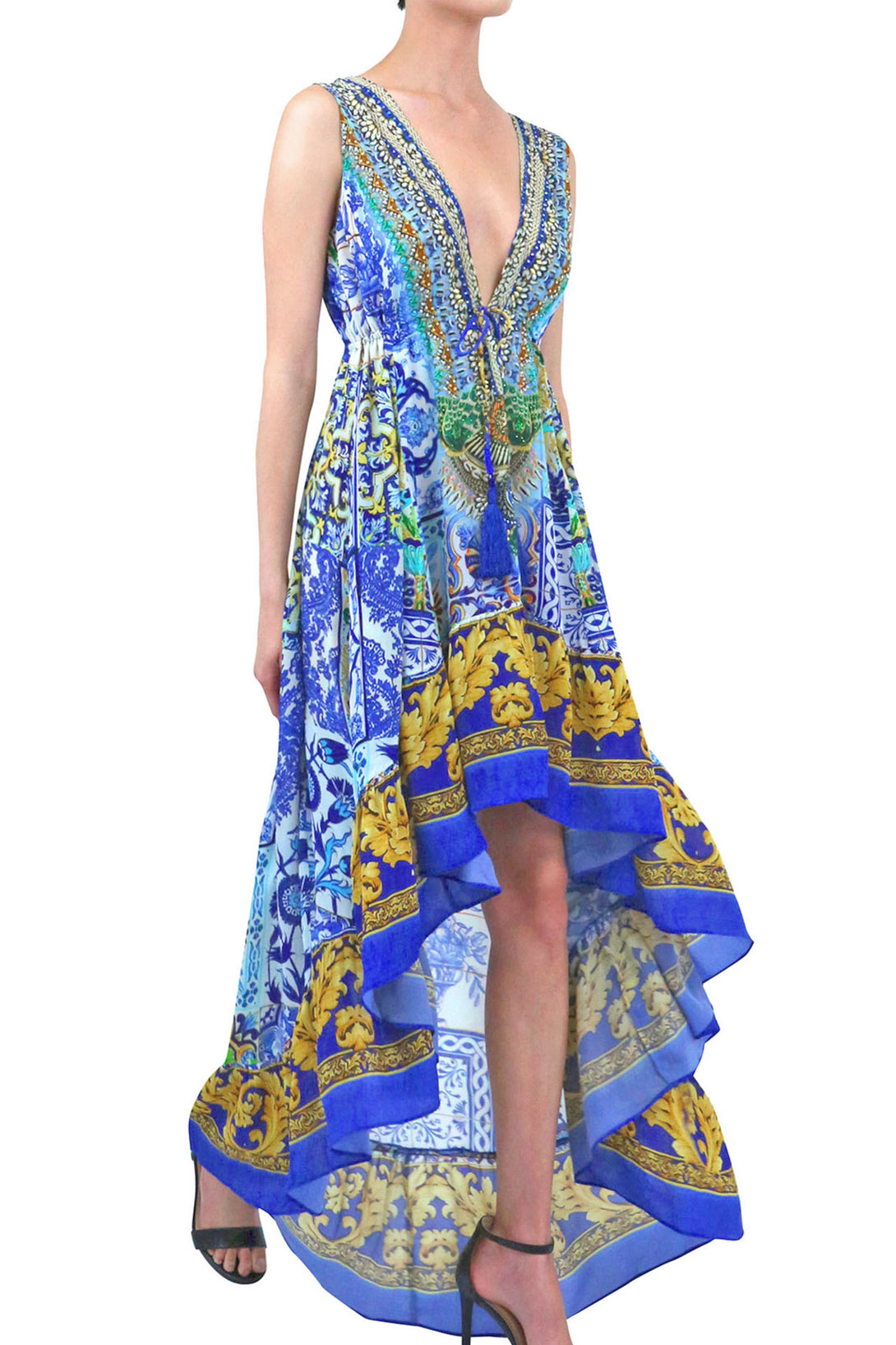  blue cocktail dress, flowy maxi dress, long formal dresses, high low dresses for ladies, Shahida Parides,