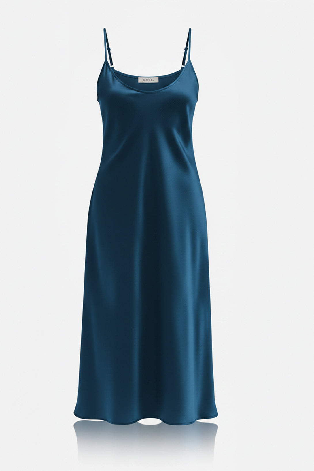 blue satin slip dress midi Lucia Soft Satin Slip Midi Dress