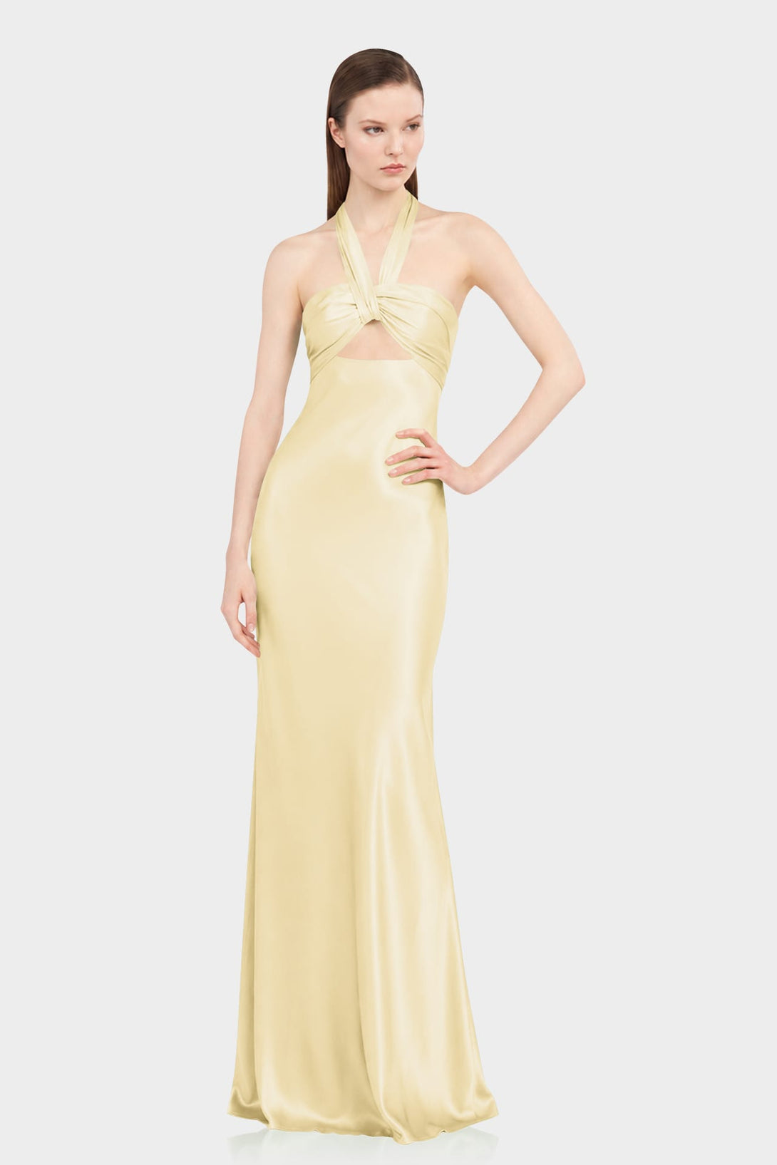 neutral gold bridesmaid dresses Champagne Satin Halter Maxi Dress The classic V Color:Nude Beige Matte satin occasion-Baby Shower Kids Beach Dresses Collection