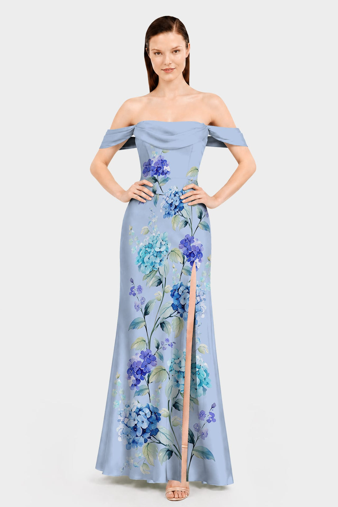hydrangea floral maxi dress Milla Women's Hydrangea Tender Floral Maxi Tie-Strap Dress