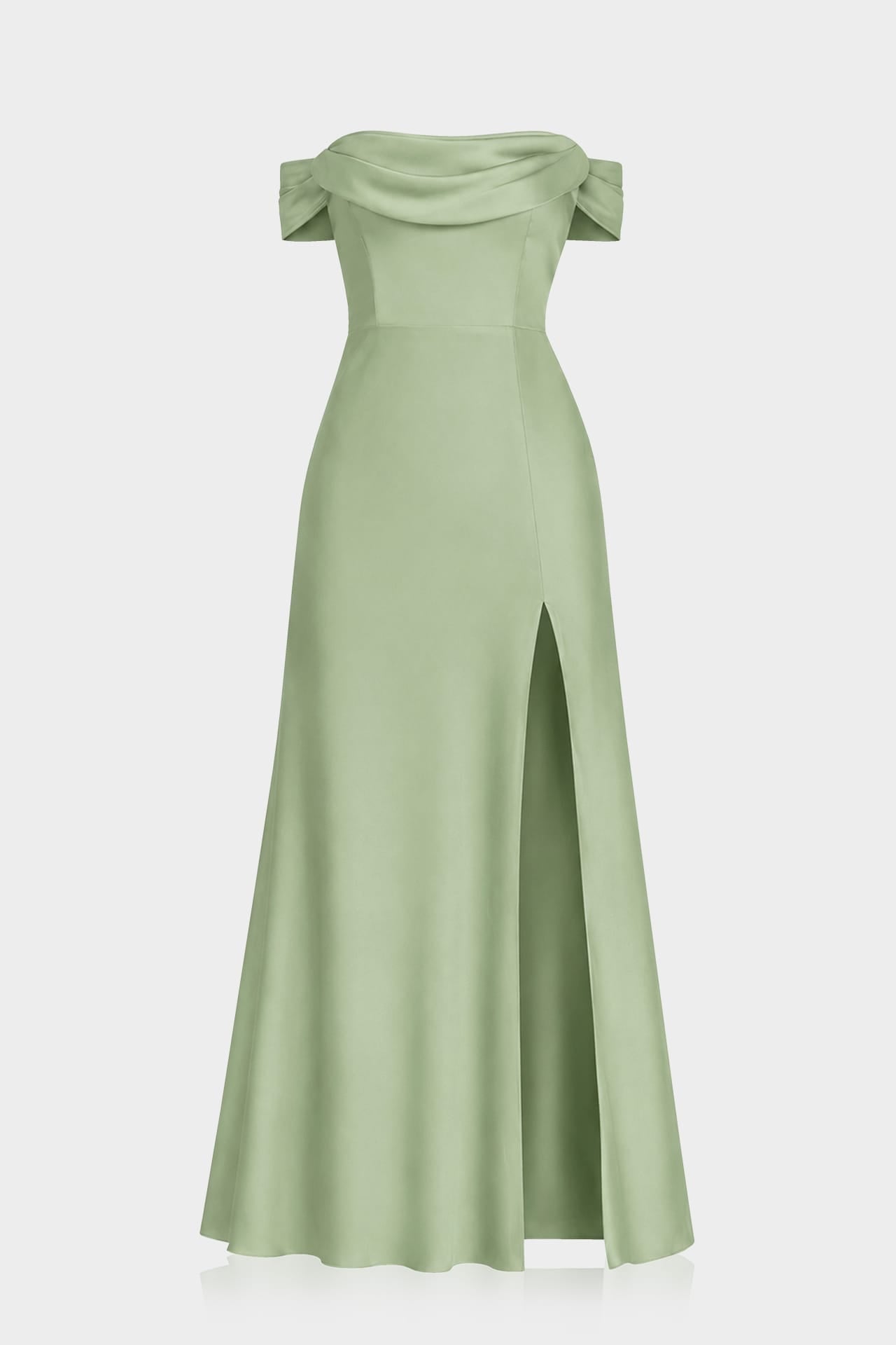Sage Satin Bridesmaid Dress