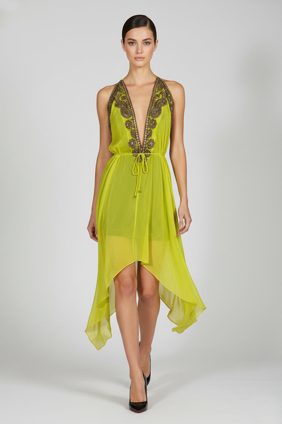 green emerald velvet dress Miller Green Embroidered Midi Dress | Women's Clothing