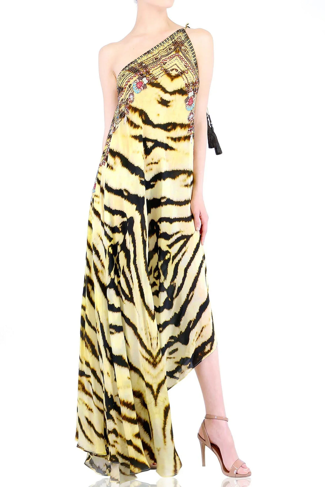 Designer Yellow Flowy Maxi Dress | Beach Maxi Dress | Shahida Parides Designer Yellow Flowy Maxi Dress | Beach Maxi Dress | Shahida Parides