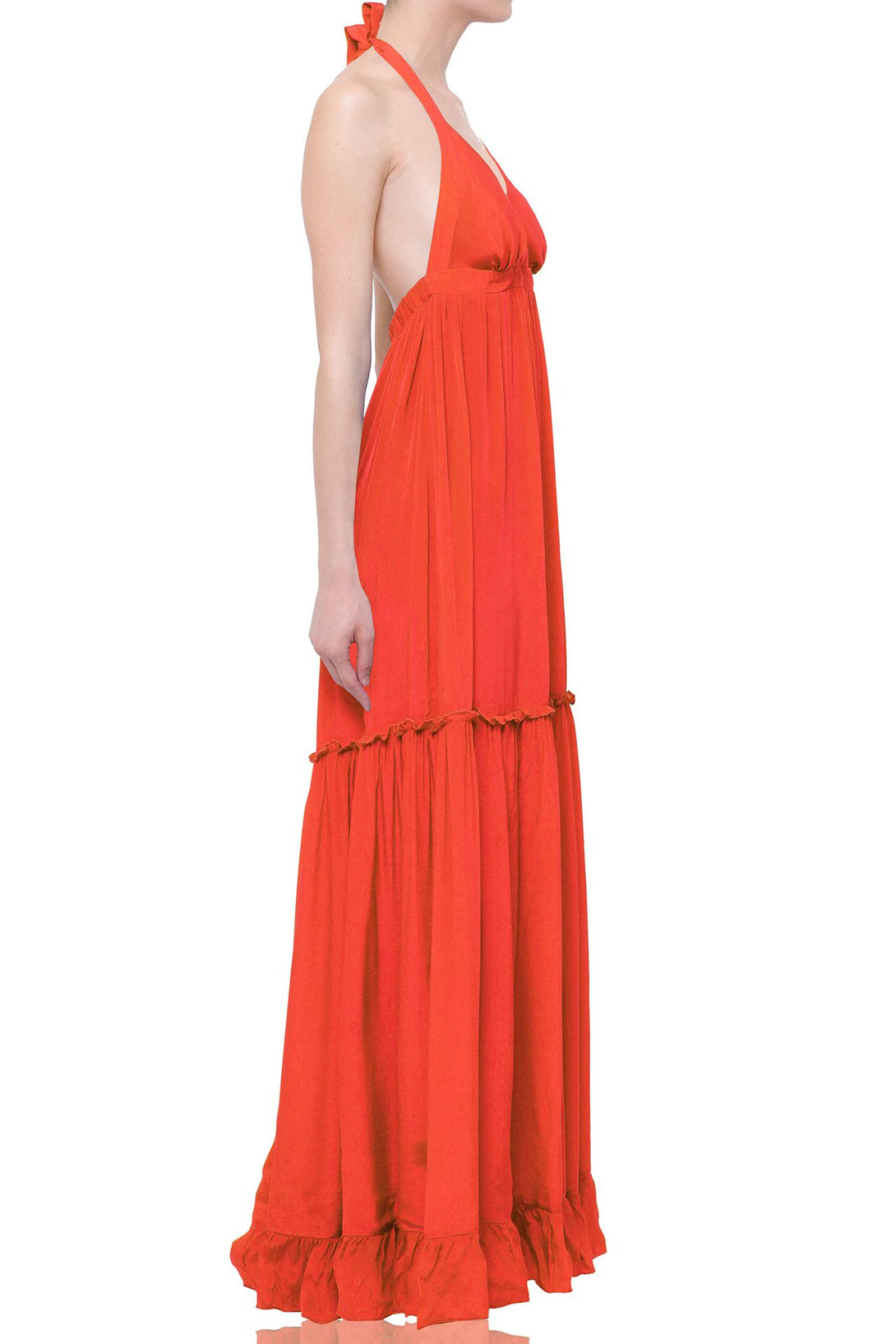  orange maxi dresses for women, summer maxi dresses for women, plunging v neck formal dress,