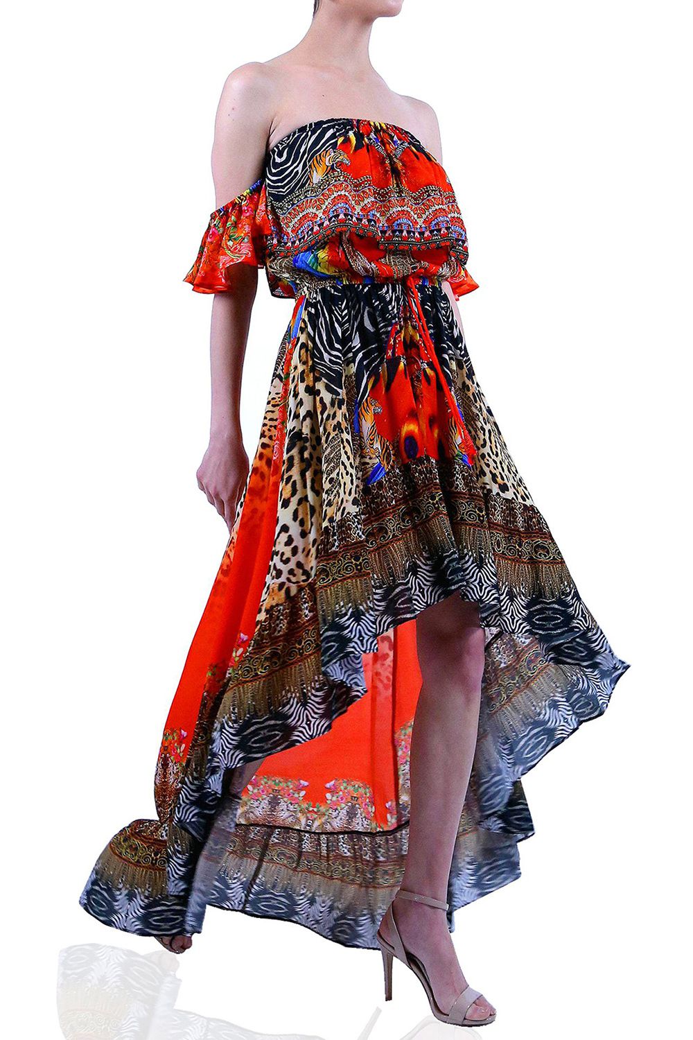  burnt orange maxi, long summer dresses for women, Shahida Parides, asymmetrical dress formal,