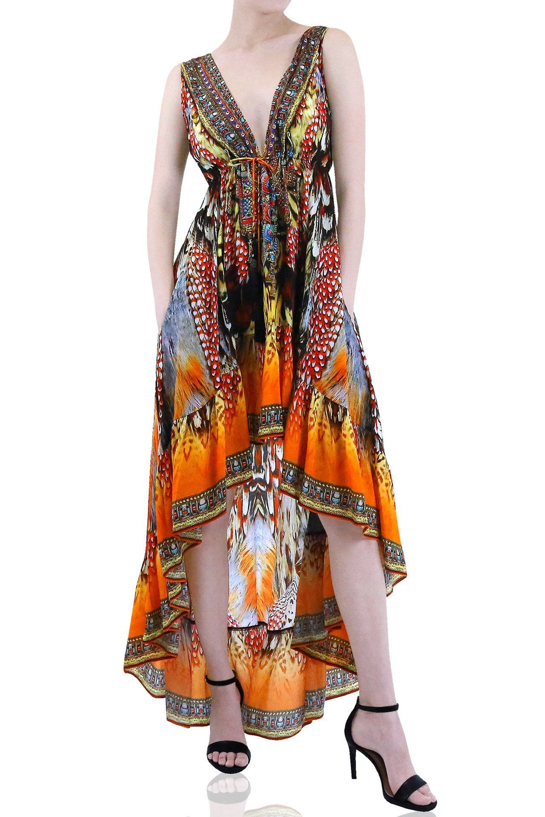 orange maxi dresses for women, Shahida Parides, long dresses for women, flowy maxi dress, Shahida Parides,