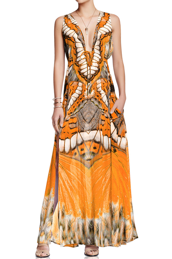 maxi dresses for women orange, formal dresses for women, plus size maxi dresses, Shahida Parides,