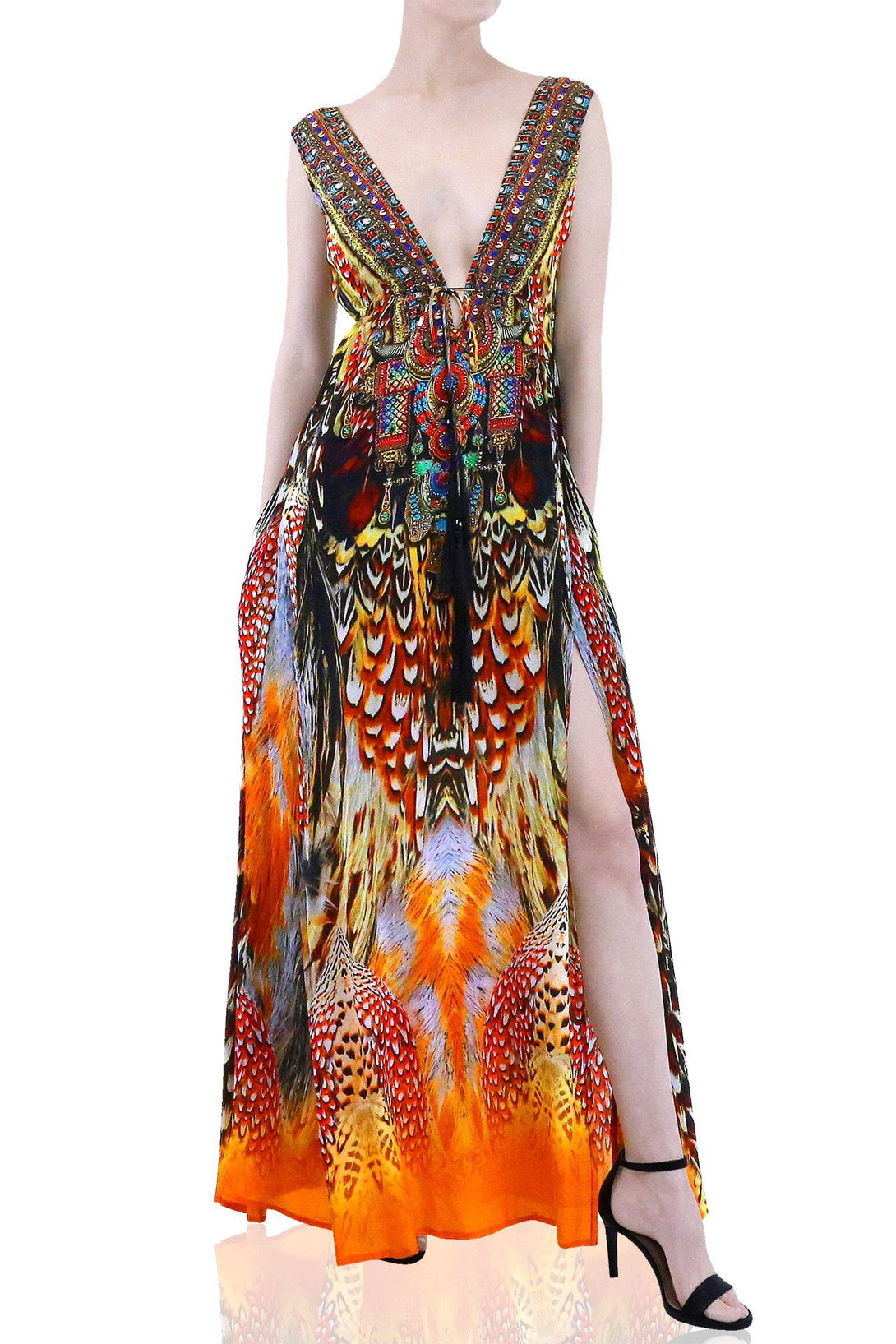  burnt orange long formal dresses, long summer dresses for women, Shahida Parides, long dresses for women,