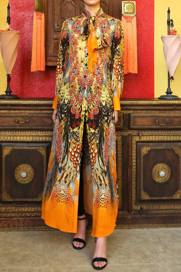 burnt orange shirt dress, long shirt dress for ladies, Shahida Parides, long sleeve button up dress,