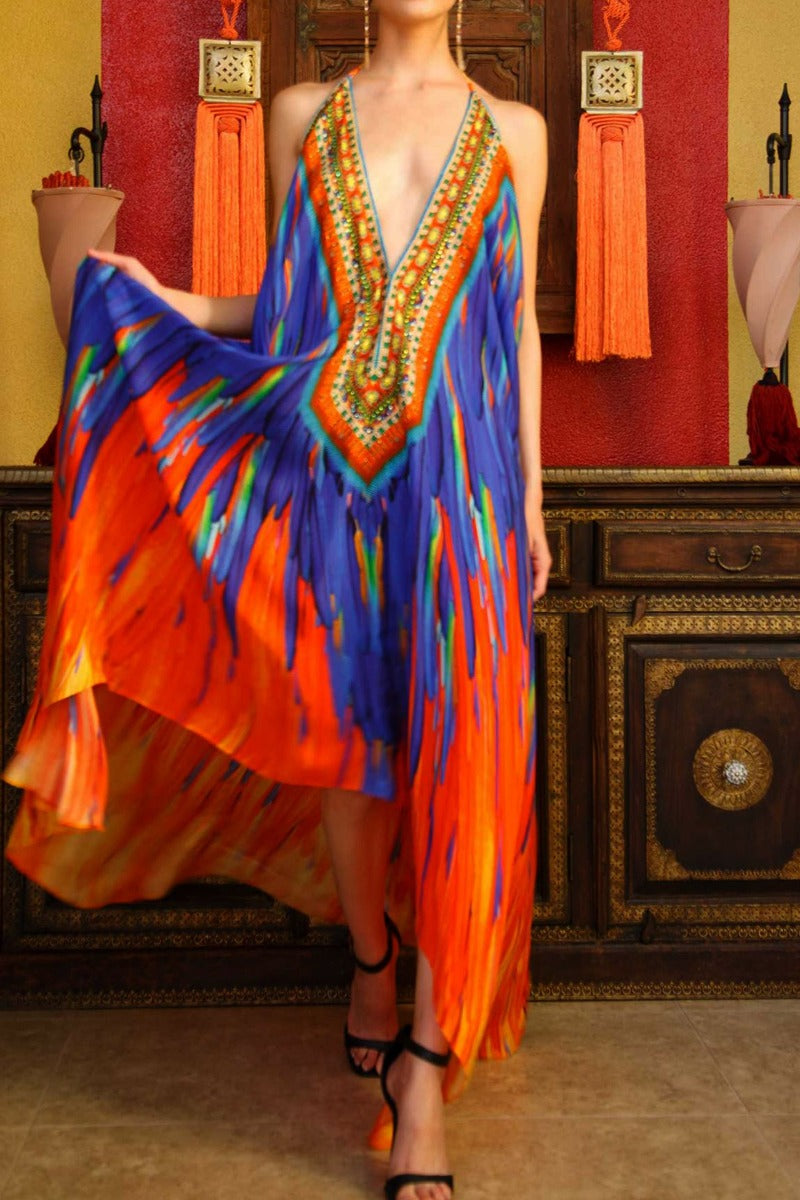  orange maxi dress, Shahida Parides, beach maxi dress, long summer dresses, backless maxi dress,
