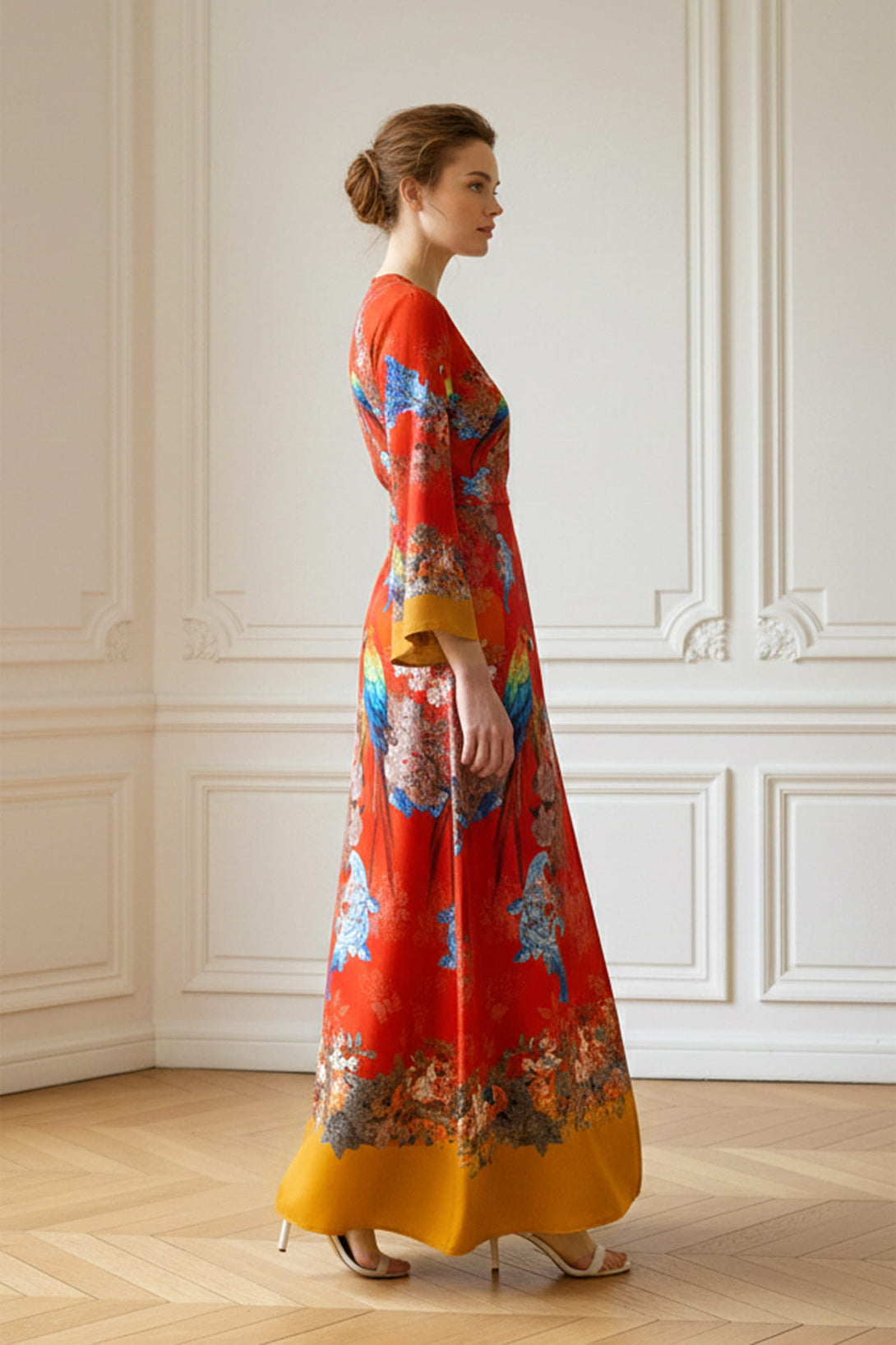 orange vacation dress S