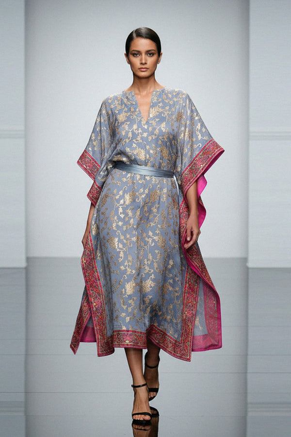 Luxury Couture Kaftan Dress with Sequin Detailing S