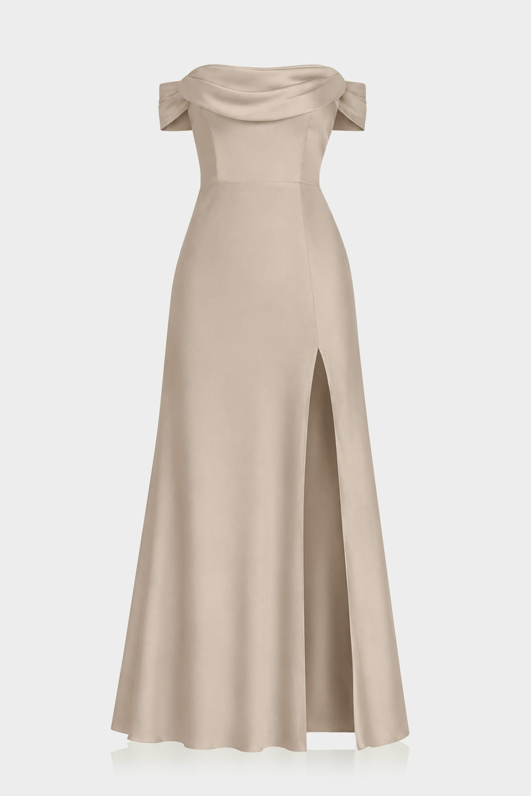 Taupe Satin Bridesmaid Dress