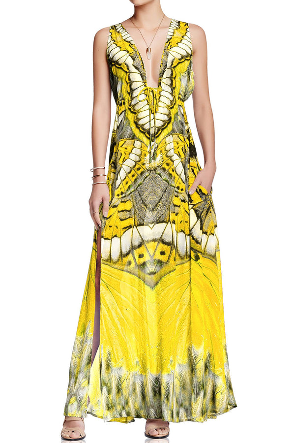  long flowy yellow dress, formal dresses for women, plus size maxi dresses, Shahida Parides,