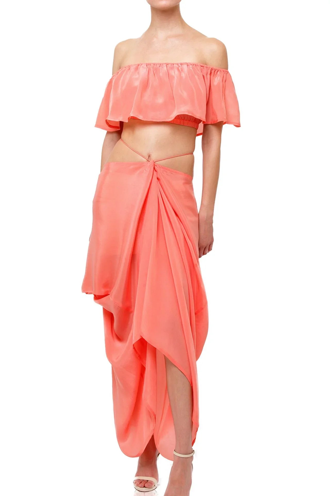 One Size Peach Cocktail Dress