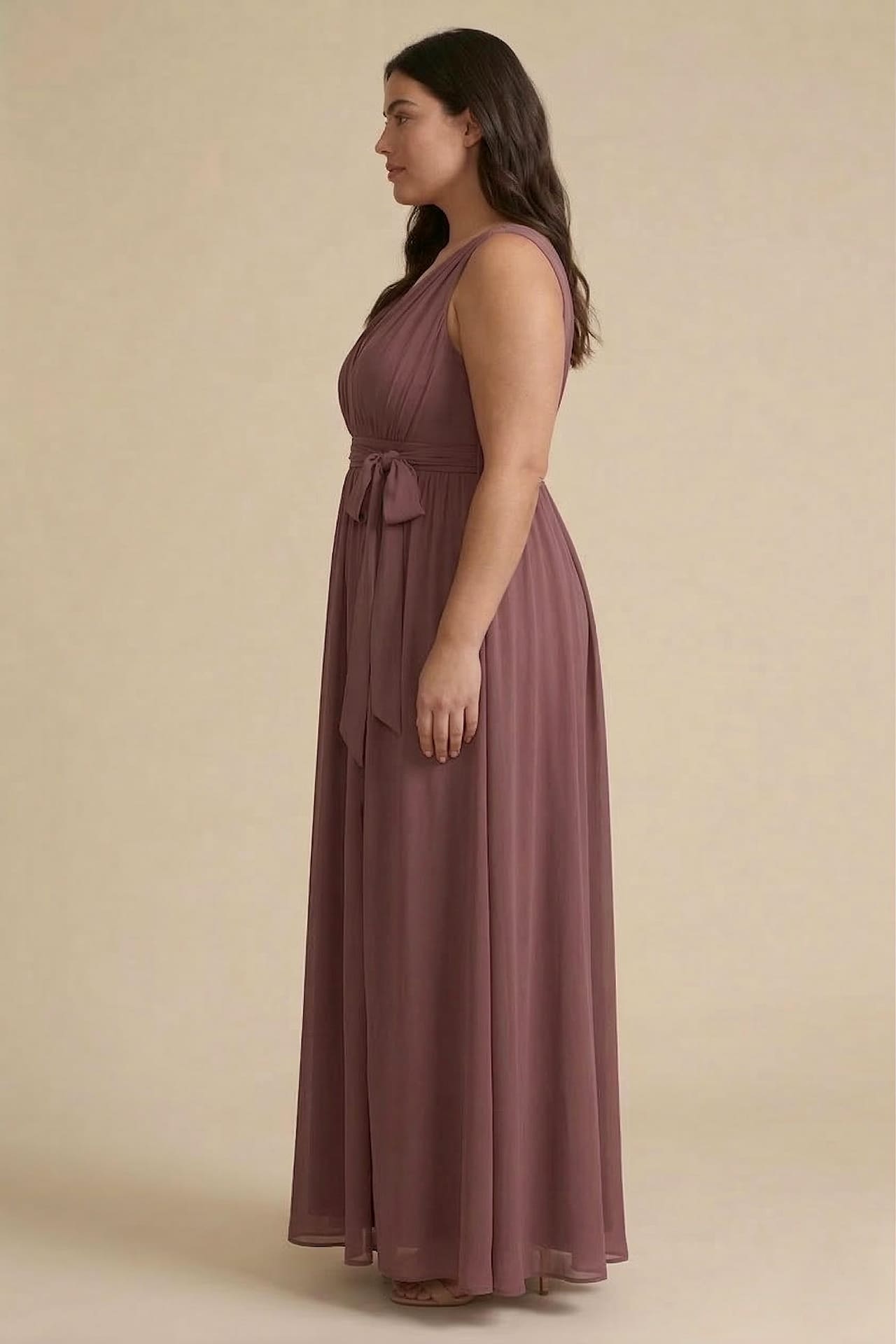 cabernet bridesmaid dress V-Neck Formal Maxi Size:FR 32