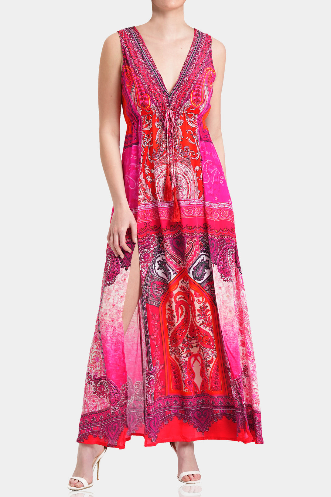  maxi dress hot pink, Shahida Parides, long dresses for women, flowy maxi dress, Shahida Parides,