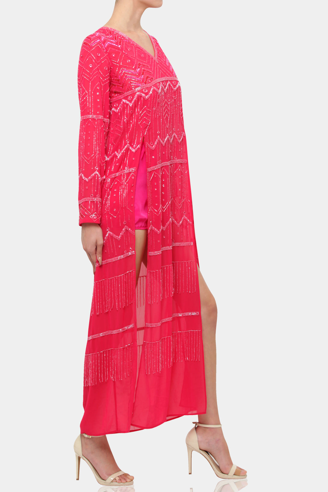  long dress pink colour, long summer dresses for women, Shahida Parides, backless maxi dress,