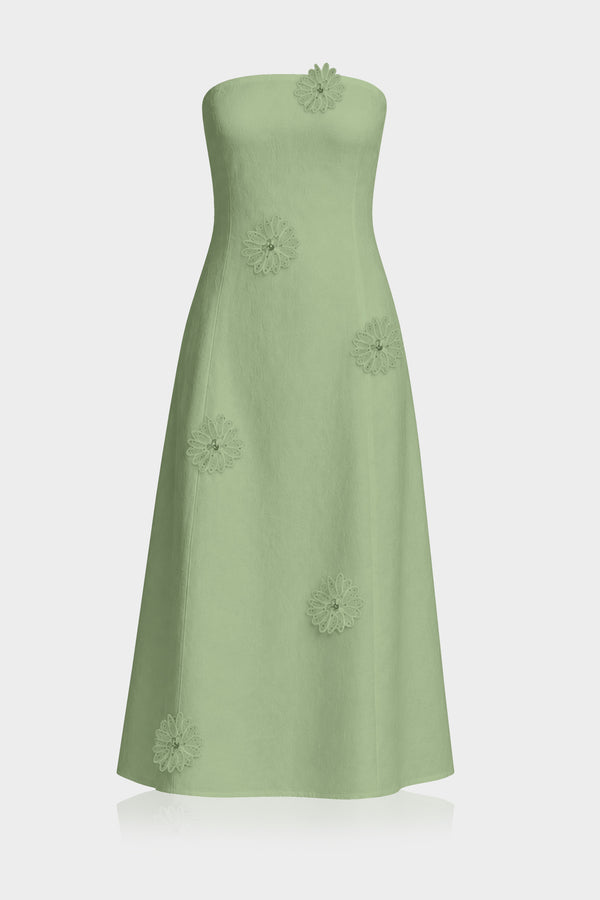 Sage Green Cotton Midi Dress