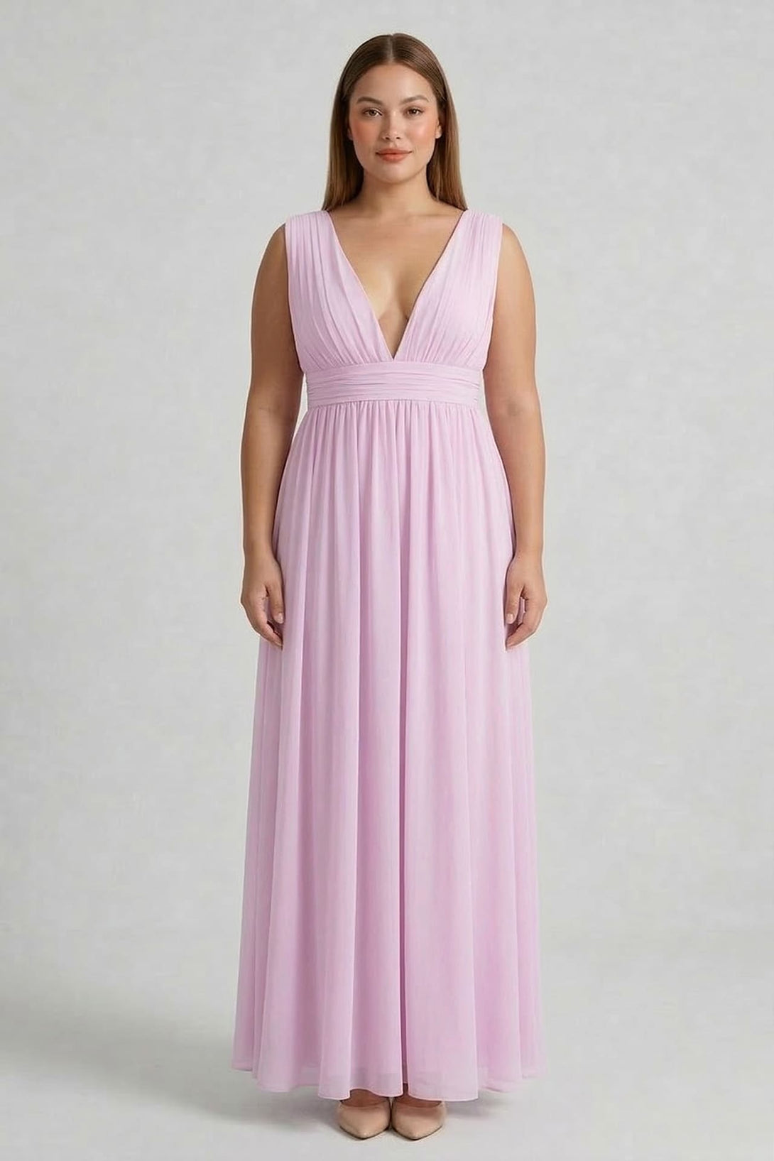 candy pink bridesmaid dresses S / With Slit Candy Pink V-Neck Bridesmaid Dress – Bright Elegant Maxi Gown