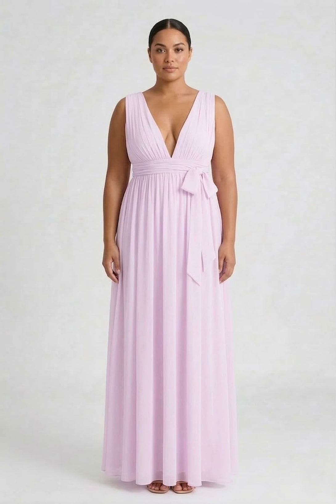 frosted lilac bridesmaid dresses Cheap Long Lilac Bridesmaid Dresses with Slit and Sash ARD1899