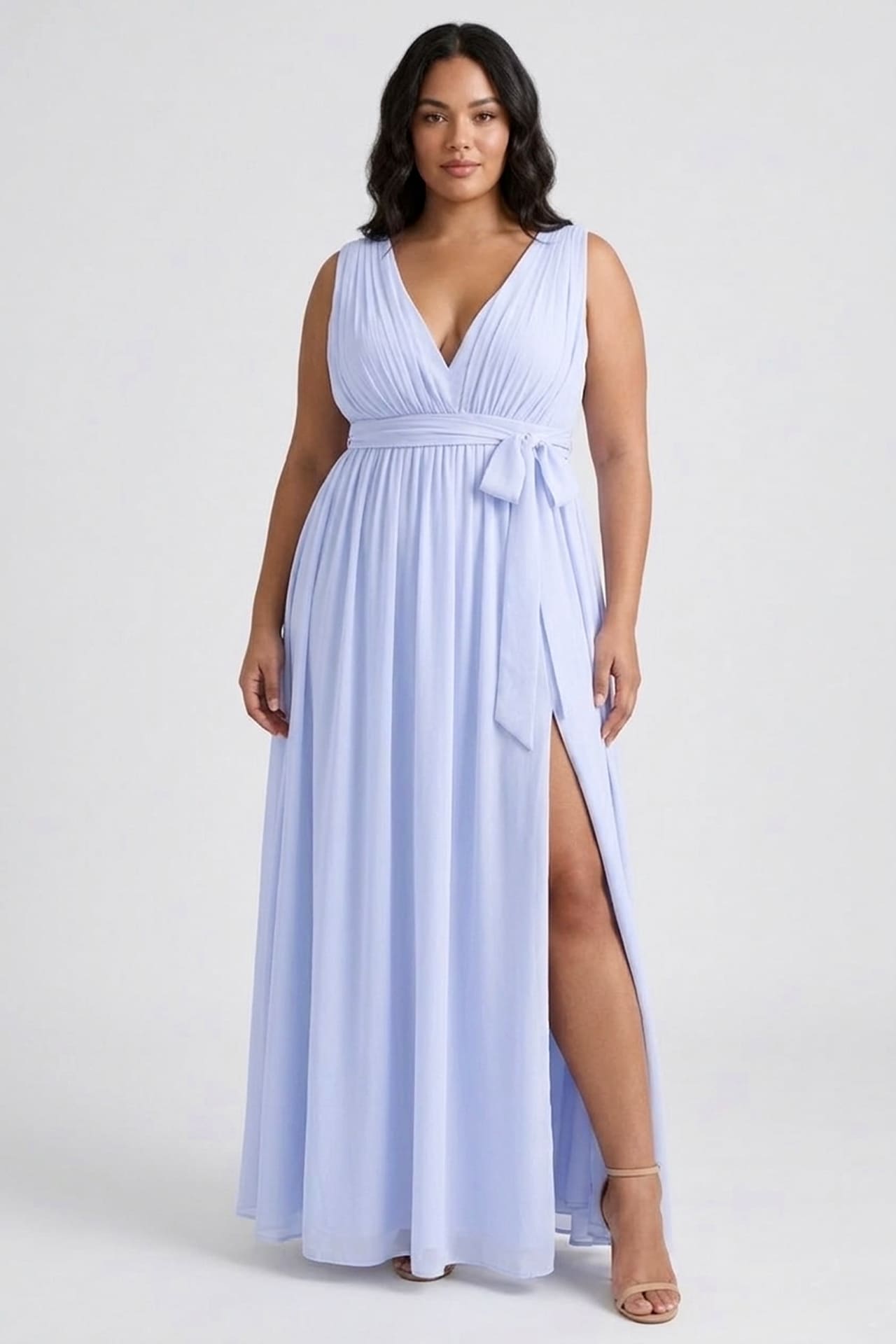 ice blue chiffon bridesmaid dresses Ice Blue Sleeveless Floor Length Mismatched Bridesmaid Dresses, Dress C