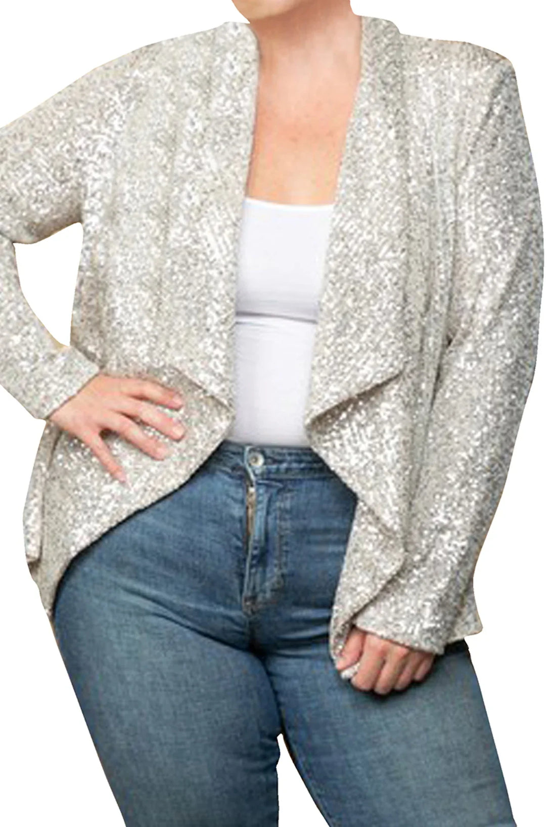 Shahida Parides,
sequin coat,
sequin bolero jacket plus size,
plus size womens sequin jacket,