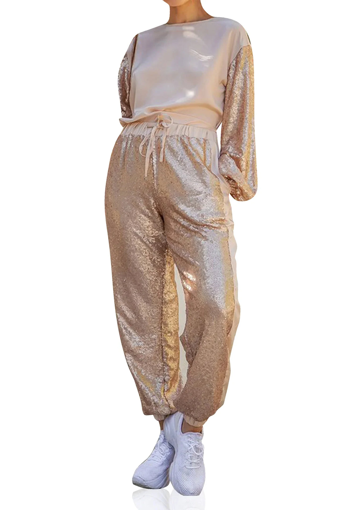 women sequin joggers, sequin joggers womens, Shahida Parides