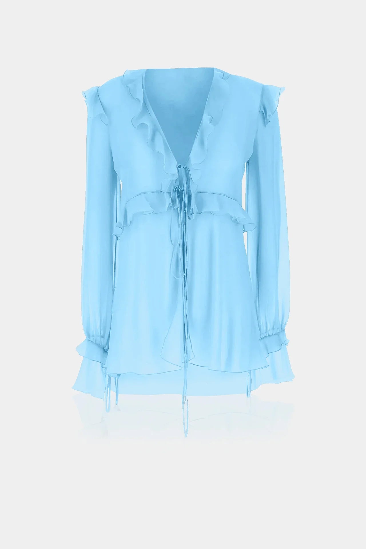 Designer Blue Tunic Top | Long Sleeve Tunics | Shahida Parides
