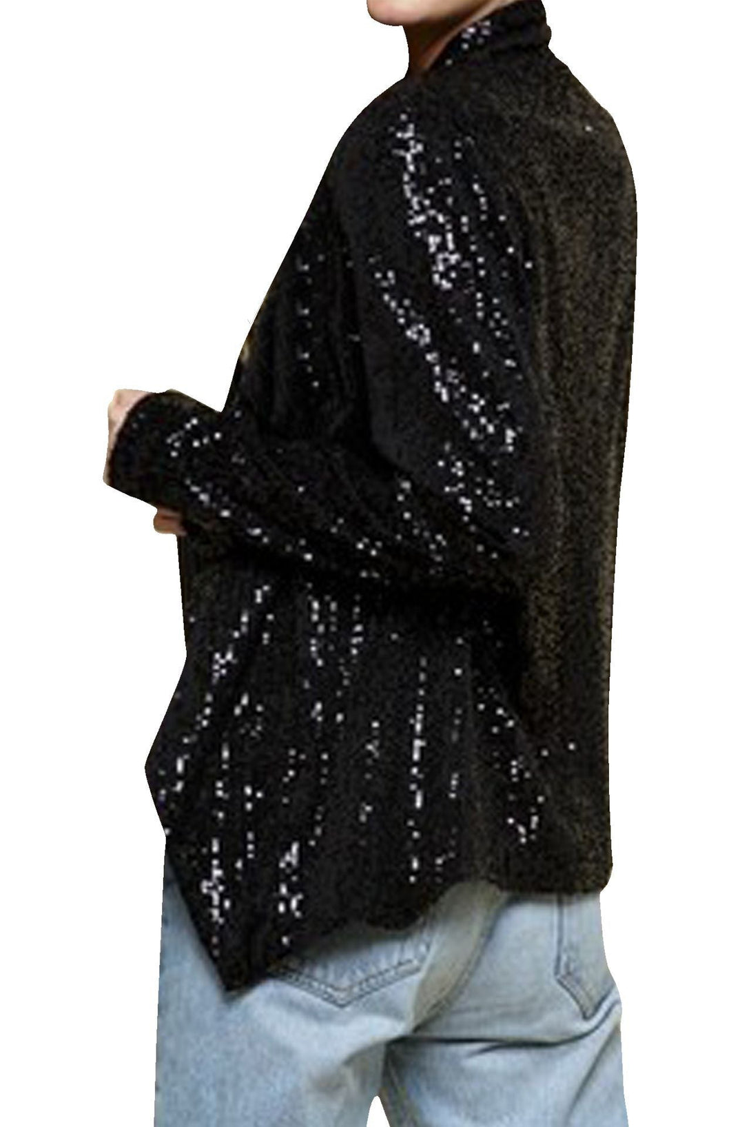 "black sequin blazer plus size" "Shahida Parides" "sequin jacket women's plus size" "plus size womens sequin jacket"