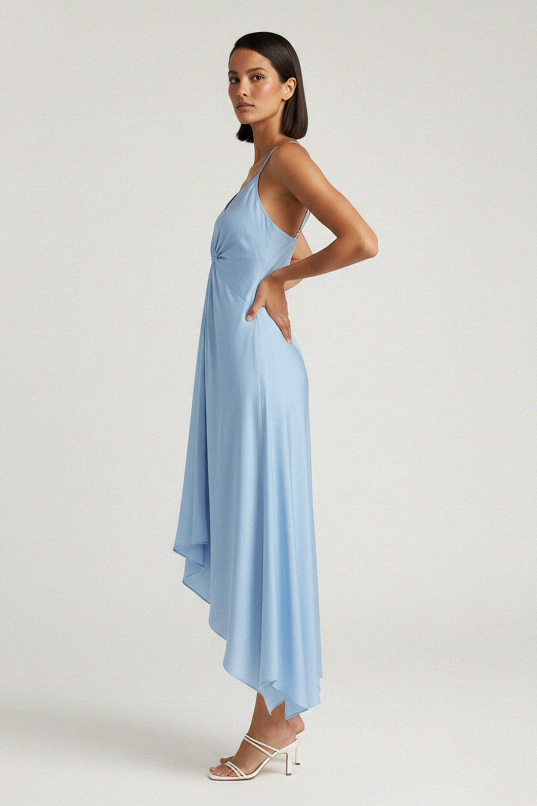 Powder Blue Midi Handkerchief Dress | Shahida  Shahida Parides