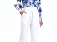 Blue Button Up Shirt For Women With Collar Neck