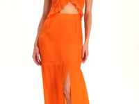 Long Orange Floor Length Dress