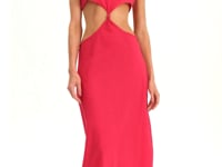 Luxury Fuchsia Pink Cutout Cotton Maxi Dress for Women – Cruise Holiday Dress