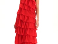 Liora Halterneck Ruffle Evening Gown