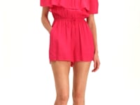 Cold Shoulder Ruffle Drawstring Romper