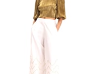 Half Sleeve Sparkly Tops in Gold